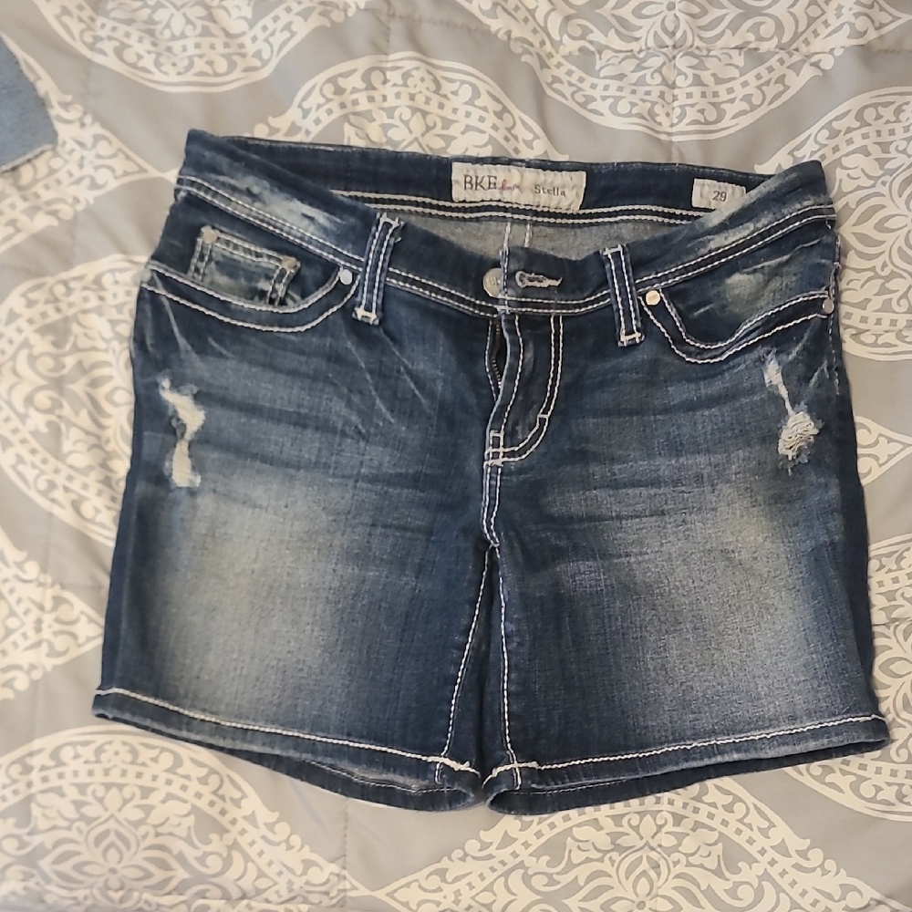 Denim Distressed Blue Jean Shorts